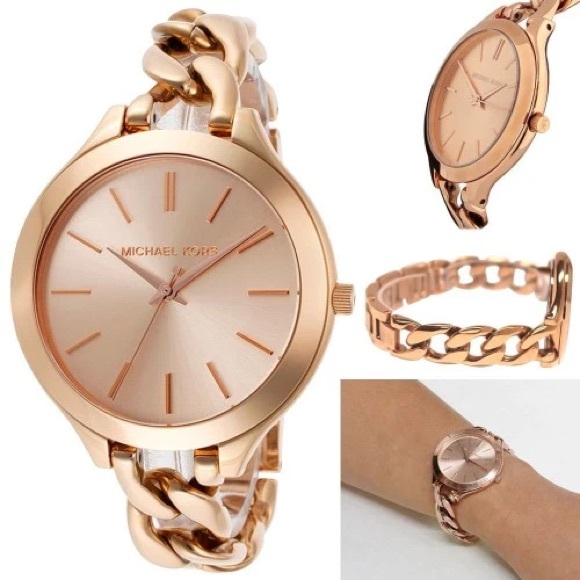 Michael Kors Slim Runway Rose Gold Watch - Picture 4 of 13